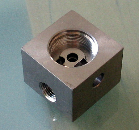Stainless steel three-way valve body